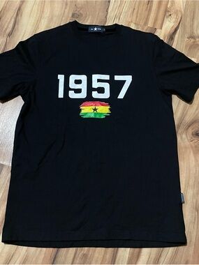Ghana Independence 1957 T-Shirt All Star Brand Black Tee, Ghanaian Flag Heritage